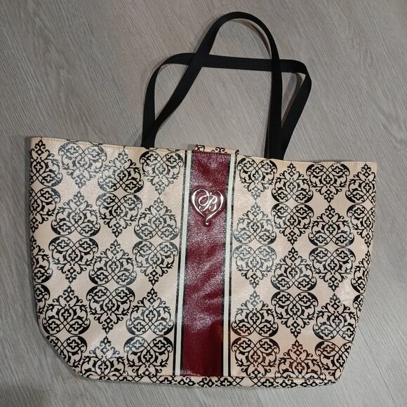 Brighton Large Burgundy and Black Design Tote - Picture 2 of 7